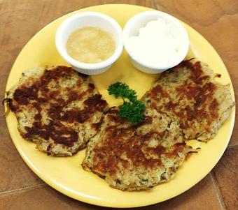 Product: Homemade potato pancakes - Toula's Trailside Cafe in Tarpon Springs, FL American Restaurants