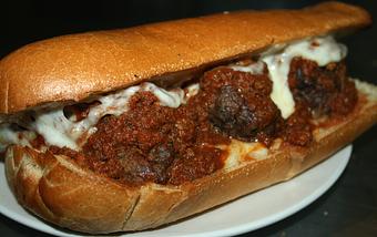 Product: House-made Meatball Sandwich - Upper Crust Pizza & Pasta in Westside Santa Cruz - Santa Cruz, CA Pizza Restaurant