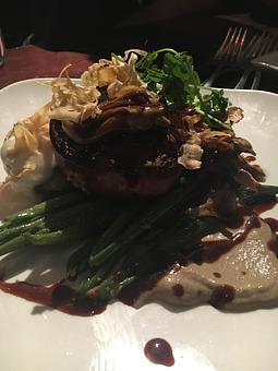 Product: Porcini, truffle patoto gratin, garicot verts, pearl onion, parsnips - Vinology Restaurant & Event Space in Downtown Ann Arbor - Ann Arbor, MI Restaurants/Food & Dining