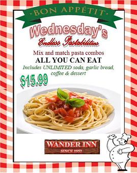 Product - Wander Inn in Baldwin, NY Italian Restaurants