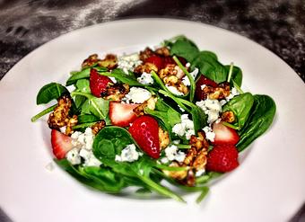 Product: Summer Salad with Candied Walnuts, Red Onion and fresh strawberries.... - Wild Ace Pizza & Pub in Greer, SC Pizza Restaurant