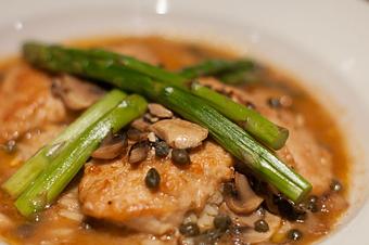 Product: 8oz breast pounded thin and sautéed in garlic butter with white wine,
lemon juice, capers, mushrooms & demi-glaze, served with rice pilaf and asparagus. - Midtown Cafe in Nashville, TN American Restaurants Product: 8oz breast pounded thin and sautéed in garlic butter with white wine,
lemon juice, capers, mushrooms & demi-glaze, served with rice pilaf and asparagus. - Midtown Cafe in Nashville, TN American Restaurants