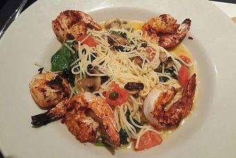 Product: With angel hair, roasted Roma tomatoes, fresh spinach,
artichoke hearts and mushrooms tossed in basil pesto. - Midtown Cafe in Nashville, TN American Restaurants Product: With angel hair, roasted Roma tomatoes, fresh spinach,
artichoke hearts and mushrooms tossed in basil pesto. - Midtown Cafe in Nashville, TN American Restaurants