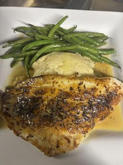 Product: Served with smoked Gouda cheese grits, French green beans
and citrus beurre blanc. - Midtown Cafe in Nashville, TN American Restaurants Product: Served with smoked Gouda cheese grits, French green beans
and citrus beurre blanc. - Midtown Cafe in Nashville, TN American Restaurants