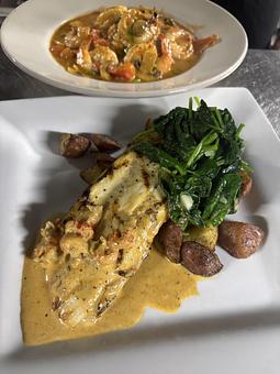 Product: with roasted red potatoes, sautéed spinach
and crawfish cream sauce. - Midtown Cafe in Nashville, TN American Restaurants Product: with roasted red potatoes, sautéed spinach
and crawfish cream sauce. - Midtown Cafe in Nashville, TN American Restaurants