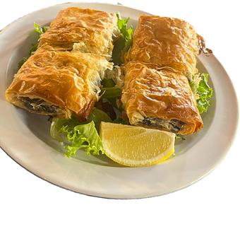 Product: Spinach pie aka Spanakopita - Nikolas Pizza in Newport, RI Pizza Restaurant