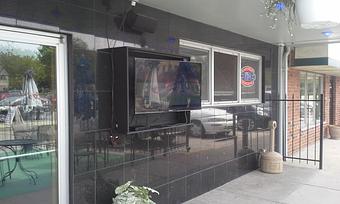 Exterior: You never miss the action with our Outdoor TV. - Aliota's Pub & Grill in Visa, American Express, Mastercard and Discover - Milwaukee, WI American Restaurants