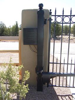 Exterior: Polaris Gate Operator with 5" Hinge Post - Amazing Gates of America in Albuquerque, NM Business Services