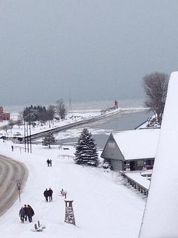 Exterior - Black River Tavern in Downtown South Haven overlooking the Harbor and the Lighthouse - South Haven, MI American Restaurants