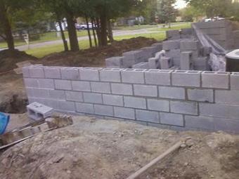 Exterior: finished foundation wall - Eddie's Masonry in Port Byron, NY Masonry & Bricklaying Contractors