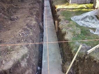 Exterior: poured concrete footer for block foundation - Eddie's Masonry in Port Byron, NY Masonry & Bricklaying Contractors