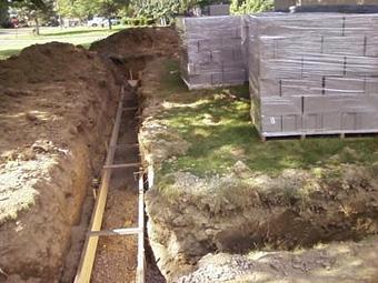 Exterior: building footer for block foundation - Eddie's Masonry in Port Byron, NY Masonry & Bricklaying Contractors