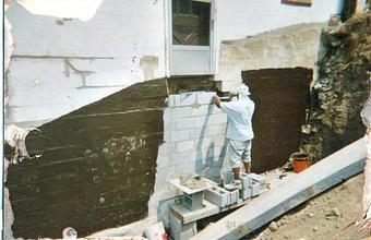 Exterior: rebuilding concrete block wall - Eddie's Masonry in Port Byron, NY Masonry & Bricklaying Contractors