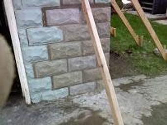Exterior: finished repairing corner of garage wall - Eddie's Masonry in Port Byron, NY Masonry & Bricklaying Contractors