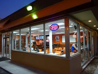 Exterior: Outside Corner Closeup - Gimme A Burger in Deerfield Beach - Deerfield Beach, FL Hamburger Restaurants