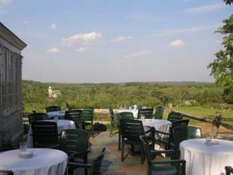 Exterior: Outside Patio Overlooking Vineyard - J's at Nashoba Valley Winery in Bolton, MA Restaurants/Food & Dining