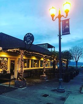Exterior: Park Place in the Early Night Sky - Park Place Restaurant in Lakeport, CA American Restaurants