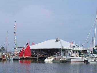 Exterior: View from bayou - Pirates Cove in Josephine, AL - Elberta, AL American Restaurants
