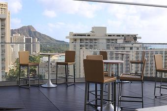 Exterior: Diamond Head view from SKY Waikiki's rooftop deck - SKY Waikiki in Honolulu, HI Bars & Grills