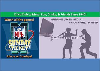 Exterior - The Chico Club in Western La Mesa a block past 73rd Street (between 70th and Baltimore exits off I-8) - La Mesa, CA Bars & Grills