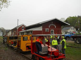 Exterior: Riding the Rails - The Whistle Stop Restaurant in Gilbertville, MA Restaurants/Food & Dining