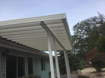 Exterior: Clear patio cover By Tim Hubbard Construction of Southern Oregon - Tim Hubbard Construction in Wilderville, OR Builders & Contractors