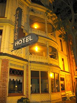 Exterior: Hotel at Night - Wyalusing Hotel in Downtown Wyalusing - Wyalusing, PA American Restaurants