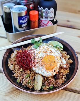 Product: chashu bits, kimchi, corn, fried egg - Ramen San in Chicago, IL Japanese Restaurants