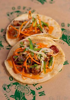 Product: JICAMA, CARROT SLAW, SRIRACHA SHOYU SAUCE. - Red Mesa Mercado in St. Petersburg, FL Mexican Restaurants