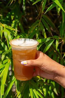 Product: House tea, peach, brown sugar, cinnamon-sugar rim. - Red Mesa Mercado in St. Petersburg, FL Mexican Restaurants