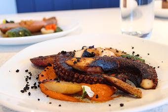 Product: red pepper romesco, confit of fingerling potatoes, kalamata olive - Rod 'N' Reel Restaurant in Chesapeake Beach, MD Restaurants/Food & Dining