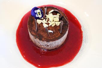 Product: chocolate sponge, chocolate mousse, raspberry coulis - Rod 'N' Reel Restaurant in Chesapeake Beach, MD Restaurants/Food & Dining