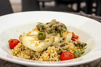 Product: Grilled Halibut - Salty's on Alki in Alki Beach, West Seattle - Seattle, WA American Restaurants
