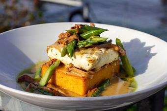 Product: Grilled Halibut - Salty's on Alki in Alki Beach, West Seattle - Seattle, WA American Restaurants
