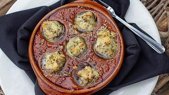 Product: Dungeness Crab Stuffed Mushrooms - Salty's on Alki in Alki Beach, West Seattle - Seattle, WA American Restaurants