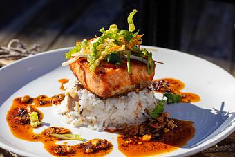Product: Grilled Ora King Salmon Special - Salty's on Alki in Alki Beach, West Seattle - Seattle, WA American Restaurants