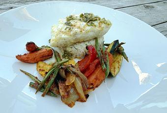Product: Grilled Halibut - Salty's on Alki in Alki Beach, West Seattle - Seattle, WA American Restaurants