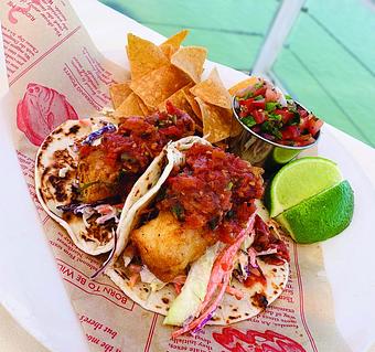 Product: Baja Halibut tacos - Salty's on Alki in Alki Beach, West Seattle - Seattle, WA American Restaurants