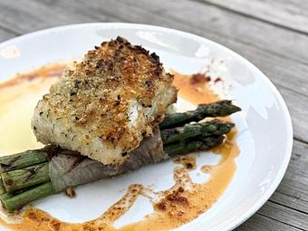 Product: Almond Crusted Halibut - Salty's on Alki in Alki Beach, West Seattle - Seattle, WA American Restaurants