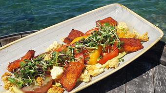 Product: Salmon "BLTA" Salad - Salty's on Alki in Alki Beach, West Seattle - Seattle, WA American Restaurants