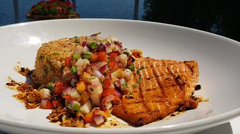 Product: Grilled King Salmon - Festival July 2025 - Salty's on Alki in Alki Beach, West Seattle - Seattle, WA American Restaurants
