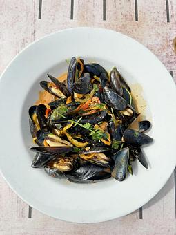 Product: Chili Crisp Mussels - Salty's on Alki in Alki Beach, West Seattle - Seattle, WA American Restaurants