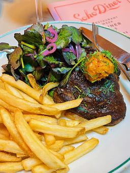Product: Grilled Flat Iron Steak | Soho Diner - Soho Diner in SoHo, NY - New York, NY Diner Restaurants