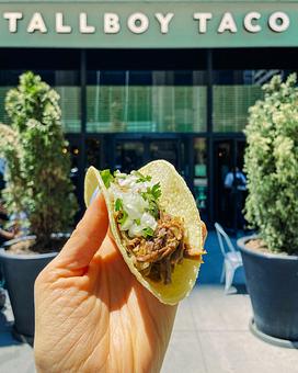 Product: Slow Cooked Suadero Beef, Roasted Chiles, Cilantro - Tallboy Taco in River North - Chicago, IL Mexican Restaurants