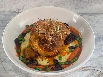 Product: Achiote & Banana Leaf Braised Pork Osso Bucco - Walter Hansel Wine & Bistro in Santa Rosa, CA French Restaurants