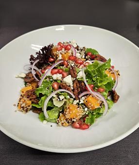 Product: Garden Butternut Squash Salad with Pomegranate seeds - Walter Hansel Wine & Bistro in Santa Rosa, CA French Restaurants