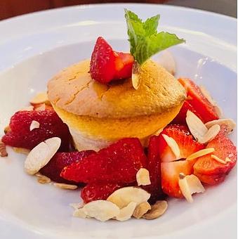 Product: Tahitian Vanilla Bean, Fresh Strawberries, Toasted Almonds - Walter Hansel Wine & Bistro in Santa Rosa, CA French Restaurants