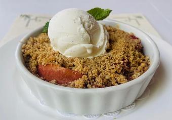 Product: Dry Creek Peach Crumble - Walter Hansel Wine & Bistro in Santa Rosa, CA French Restaurants