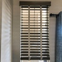 Vertical brown wood blinds