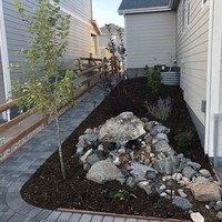 Dry Creek Bed with Seating Wall